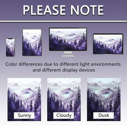 Dark Purple Forest Extra Long Shower Curtain, Tall 72X84 in, Mountain