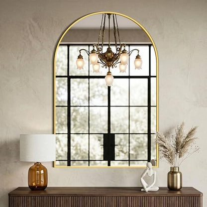 AMOISE Arched Bathroom Mirror for wall, 2 Pack 36"x24" Vanity Mirror, Gold