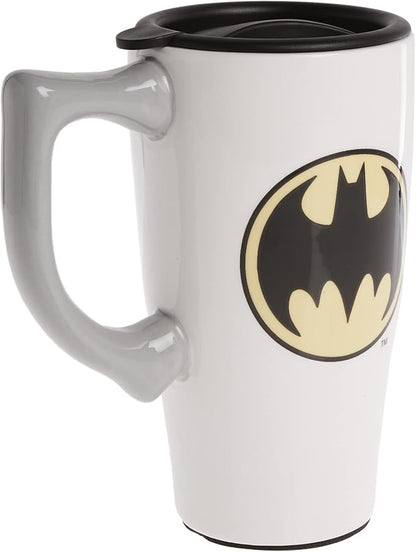 Spoontiques - Ceramic Travel Mugs - Batman Cup - Hot or Cold Beverages - Gift for Coffee Lovers