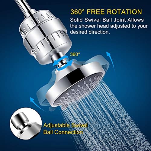 FEELSO Shower Head with Shower Filter, Filtered Shower Head for Hard Water
