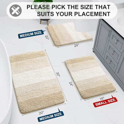 Arotive Microfiber Bathroom Rugs, Shaggy Soft Absorbent Bath Rug, 47x24
