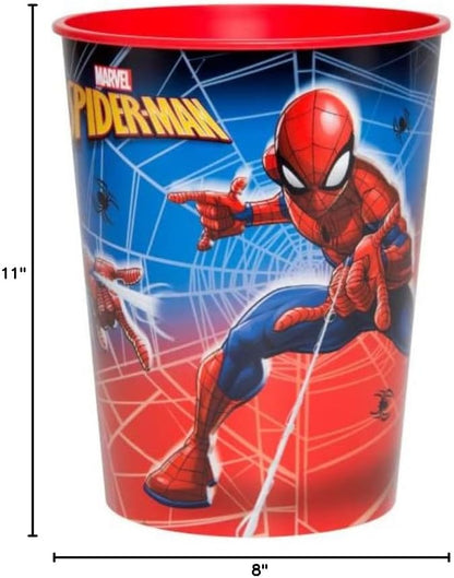 Unique Spiderman Birthday Party Supplies Bundle Pack includes 12 Plastic Cups