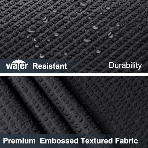 OWENIE Black Shower Curtain for Bathroom 84 Inches Eatra Long, Elegant 3D Embossed Textured Cloth Waffle Shower Curtain, Modern Luxury Hotel Style, Water Repellent, Machine Washable, 72X84, Black