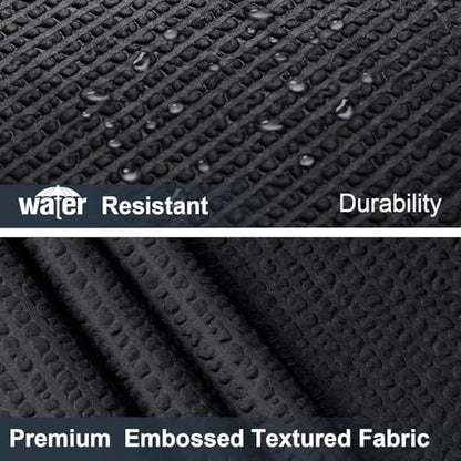 OWENIE Black Shower Curtain for Bathroom 84 Inches Eatra Long, Elegant 3D Embossed Textured Cloth Waffle Shower Curtain, Modern Luxury Hotel Style, Water Repellent, Machine Washable, 72X84, Black