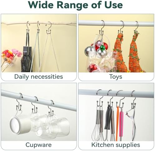 24 Pcs Shower Curtain Hooks, Goowin Shower Curtain Rings, Durable Rust Proof Black Shower Curtain Hooks, Shower Rings for Curtain, Double Glide Shower Hooks for Shower Curtain Rods, Bronze