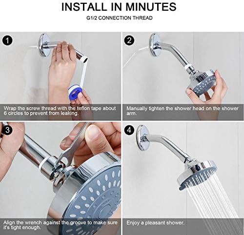High Pressure Shower Head, HOPOPRO 5-Mode Fixed Showerhead, NBC Recommended
