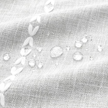 Farmhouse Tassel Linen Shower Curtain,3D Embroidery Stripe Light Grey,72x72