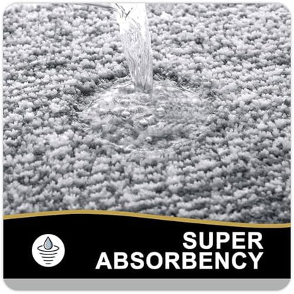 OLANLY Large Bathroom Rugs 47x32, Absorbent Microfiber Bath Rugs, Dark Grey