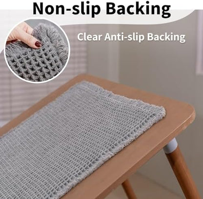 Waffle Bath Mat, Boho Bathroom Rugs Non Slip Washable, 24" x 36"