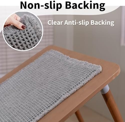 Long Bath Mat, Waffle Bathroom Runner Rug Non Slip Washable, 24 x 72