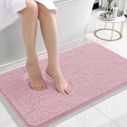 OLANLY Small Bathroom Rugs 24x16, Extra Soft Absorbent Chenille Bath Rugs
