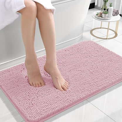 OLANLY Small Bathroom Rugs 24x16, Extra Soft Absorbent Chenille Bath Rugs