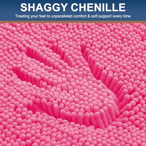 Smiry Bathroom Rugs 47X20, Luxury Chenille Extra Soft Absorbent Bath Mat