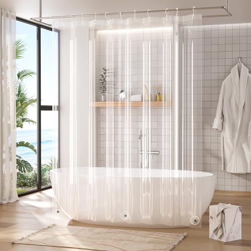 Titanker Clear Shower Curtain Liner, 72x80 PEVA Shower Liner Inside Shower Curtain Liner Washable Shower Curtains for Bathroom with Magnets and Rustproof Metal Grommet Holes