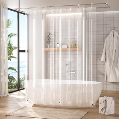 Titanker Clear Shower Curtain Liner, 72x80 PEVA Shower Liner Inside Shower Curtain Liner Washable Shower Curtains for Bathroom with Magnets and Rustproof Metal Grommet Holes
