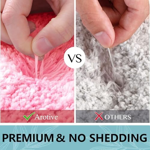 Arotive Microfiber Bathroom Rugs, Shaggy Soft Absorbent Bath Rug, 30x20