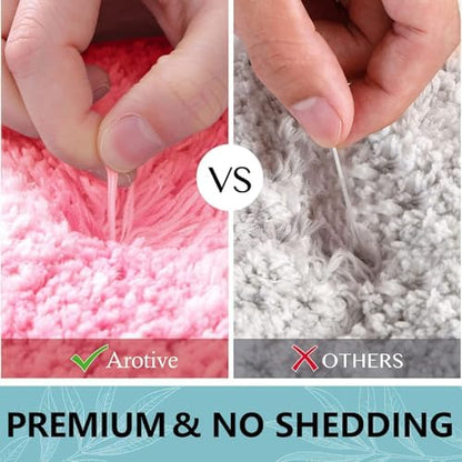 Arotive Microfiber Bathroom Rugs, Shaggy Soft Absorbent Bath Rug, 70x24