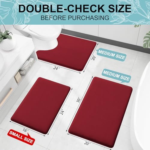 Smiry Memory Foam Toilet Rugs 24x20, Extra Soft Absorbent Bathroom Rugs