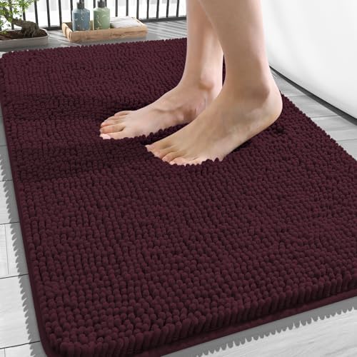 OLANLY Bathroom Rugs 34x21, Extra Soft Absorbent Chenille Bath Rugs