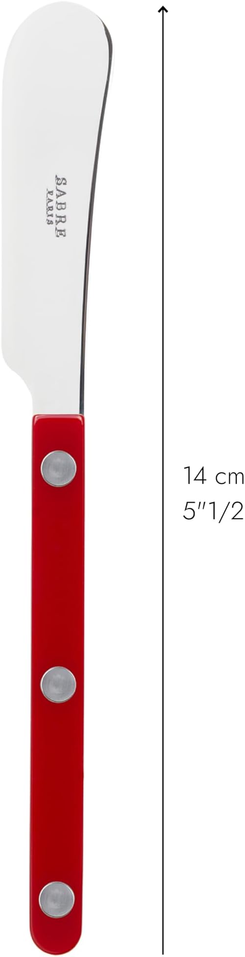 Sabre Paris - Set of 2 Spreader Knives 5.5 inches - Bistrot Collection - Perfect for Butter, Tapenades, Spreads - Stainless Steel & Nylon - Dishwasher Safe - Burgundy - Brilliant Finish