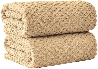 Great Bay Home Oversized Bath Sheets - 100% Cotton 2 Pack 68x35 Extra Large Towel - Absorbent, Durable, Quick-Dry Towels for Bathroom (Oatmeal)