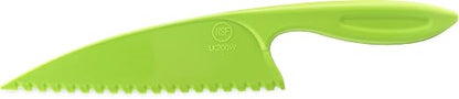 San Jamar Lettuce Knife Plastic Knife with Serrated Edge for Kitchens and Restaurants, Nylon, 0.5 X 4.25 X 15.5 Inches, Green (Pack of 3)