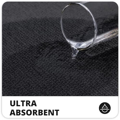 Bosap Bath Mat,Ultra Thin Bathroom Runner Rugs,Large Bath Mats for Bathroom,Quick Dry,Non-Slip,Machine Washable,Low Pile,Bath Rug,Shower Outside,Sink,Home Decor Accessories.Black,3'x4'(36x48inch)