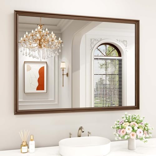 WEER Brown Bathroom Vanity Mirror 48x36 Inch