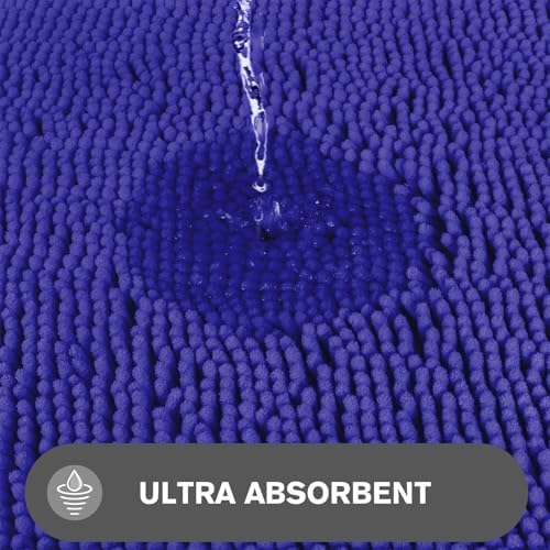 Bathroom Runner Rug 24 x 72 Non Slip – Extra Long Bath Mat | Absorbent and Washable Thick Chenille Runner Rug for Bathroom, Shower, Tub, Sink(Royal Blue)