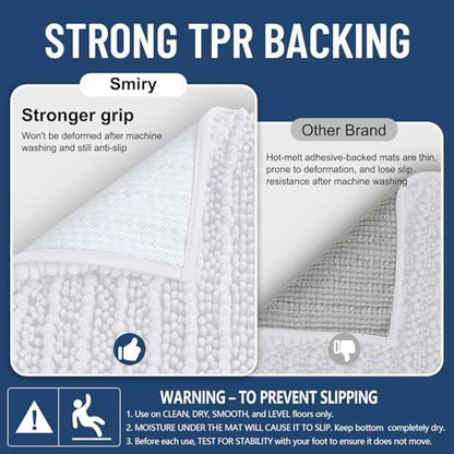 Smiry Bathroom Toilet Rugs U Shaped 24X20, Chenille Bath mats for Toilet