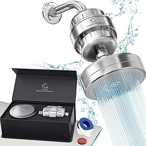 AquaHomeGroup Filtered Shower Head, 20+3 Stage, Reduces Chlorine, Chrome