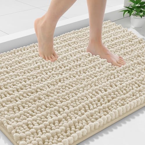 Smiry Bathroom Rugs 59X24, Extra Soft Rubber Backing Chenille Bath Mats