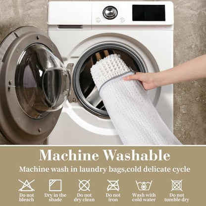 RESARE Waffle Bath Mat for Bathroom, Non Slip Bathroom Rugs 24"x36" White