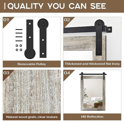 COGOOD Farmhouse Bathroom Mirrors for Over Sink - 30 x 22 Yellow White