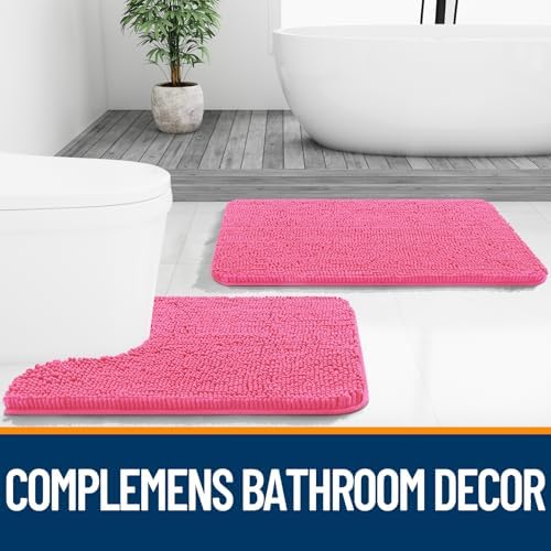 OLANLY Bathroom Runner Rugs 47x24, Extra Soft Absorbent Chenille Bath Rugs