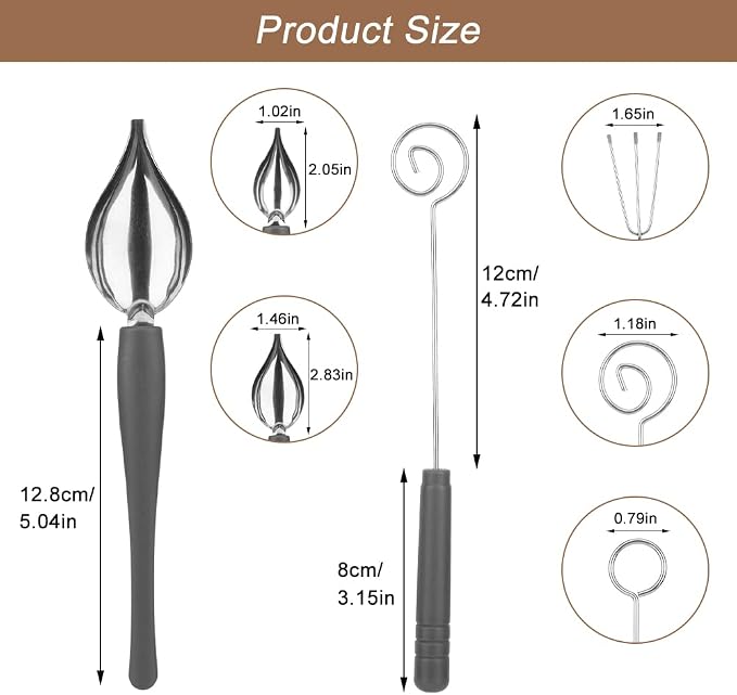5Pcs Chocolate Dipping Tool Set,Stainless Steel Art Pencil Drizzle Spoons,Candy Making Kit,Decoration Spoons Set,Candy Making Supplies for Decor Plates Cake Coffee