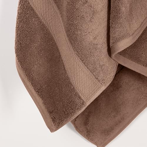 SUPERIOR Egyptian Cotton Plush & Absorbent, Bath Towel Set of 2, Chocolate
