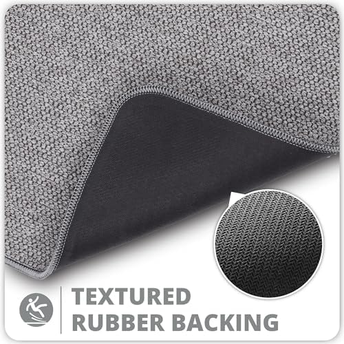 Bosap Bath Mat,Ultra Thin Bathroom Runner Rugs,Large Bath Mats for Bathroom,Quick Dry,Non-Slip,Machine Washable,Low Pile,Bath Rug,Shower Outside,Sink,Home Decor Accessories.Grey,3'x6'(36x72inch)