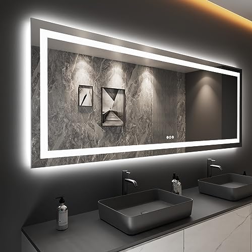 LOAAO 96"X36" LED Bathroom Mirror with Lights, UL Listed