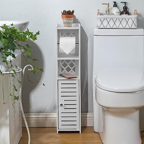 H HUIYKALY Toilet Paper Holder Small: No Drill Bathroom Storage for Renters