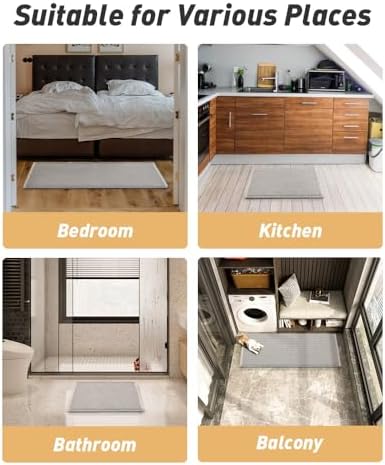 Upgraded Waffle Bath Mat Runner Absorbent Non Slip Bathroom Mat, 2' x 4'