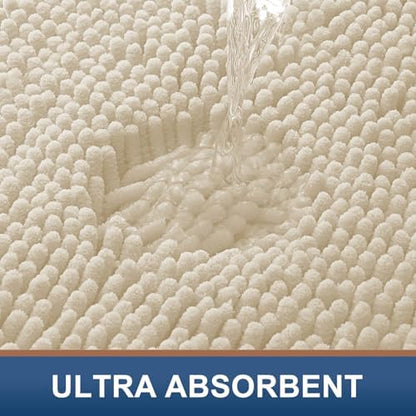 Smiry Bathroom Rugs 24X16, Luxury Chenille Extra Soft Absorbent Bath Mat