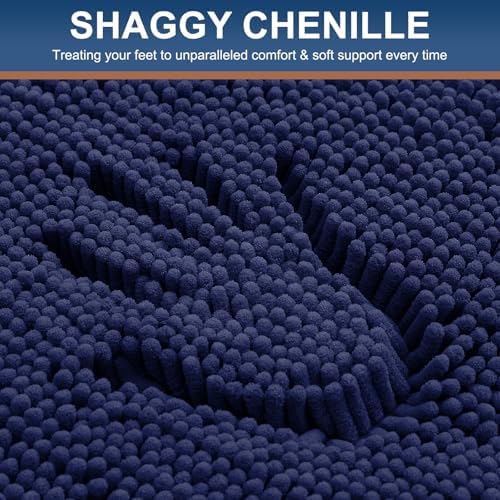 Smiry Bathroom Rugs 34X21, Luxury Chenille Extra Soft Absorbent Bath Mat