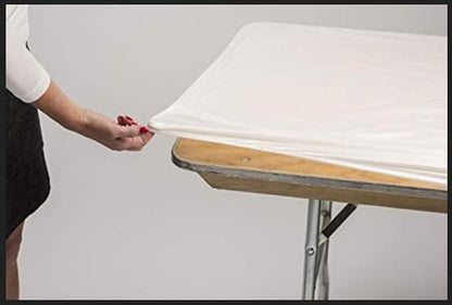 Kwik-Covers 8' Rectangle Plastic Table Covers 30" x 96", Bundle of 5 (Maroon)