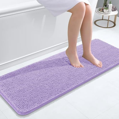 OLANLY Bathroom Runner Rugs 47x17, Extra Soft Absorbent Chenille Bath Rugs