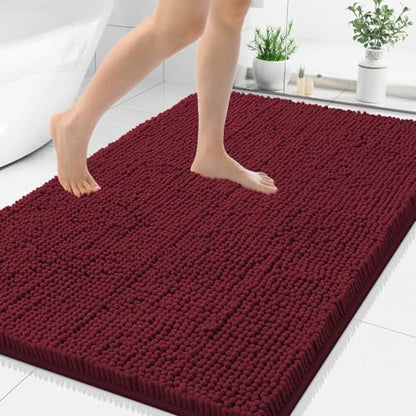 Smiry Bathroom Rugs 40X32, Luxury Chenille Extra Soft Absorbent Bath Mat