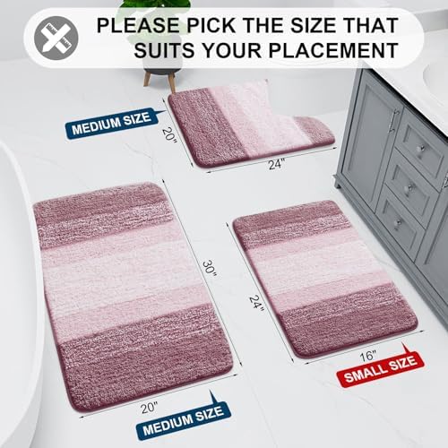 Arotive Microfiber Bathroom Rugs, Shaggy Soft Absorbent Bath Rug, 24x16