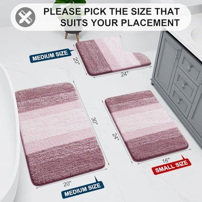 Arotive Microfiber Bathroom Rugs, Shaggy Soft Absorbent Bath Rug, 44x24