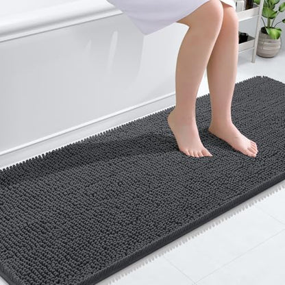 OLANLY Bathroom Runner Rugs 70x24, Extra Soft Absorbent Chenille Bath Rugs