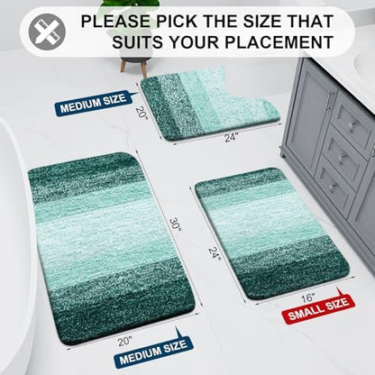 Arotive Microfiber Bathroom Rugs, Shaggy Soft Absorbent Bath Rug, 30x17